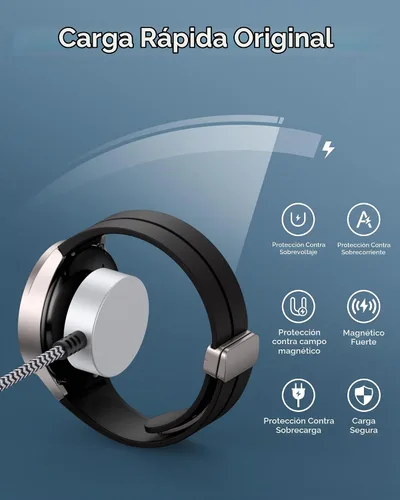 Vista 3 de 3.3FT para Galaxy Watch 8 cargador, cable de carga rápida del cargador del Blanco