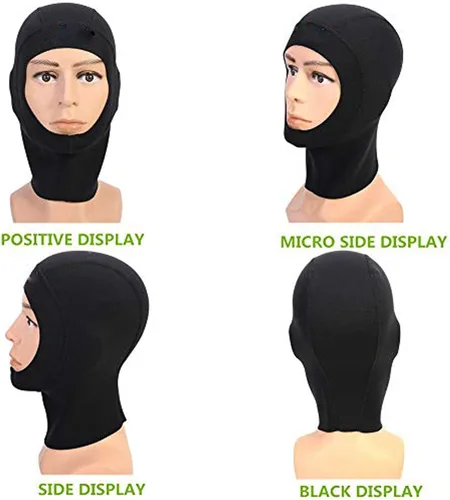 Vista 2 de Gorra de neopreno para buceo con protección UV, con ventilación de flujo para eliminar el aire atrapado, capucha de buceo duradera y elástica
