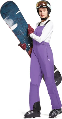 Vista 5 de BALEAF Womens Insulated Waterproof Ski Bib Overalls Snow Windproof Snowboarding Pant
