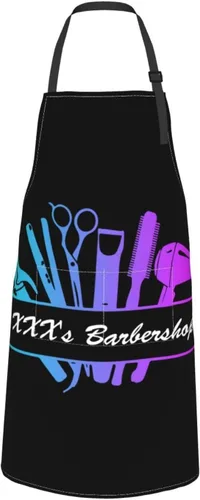 Vista 5 de Delantal de peluquería personalizado para hombres y mujeres, delantal de peluquería personalizado con bolsillos, delantal personalizado para salón