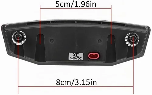 Vista 8 de Luz trasera de EBike 6V60V, luz de advertencia LED, equipo de luz trasera, conector impermeable, accesorios de bicicleta eléctrica