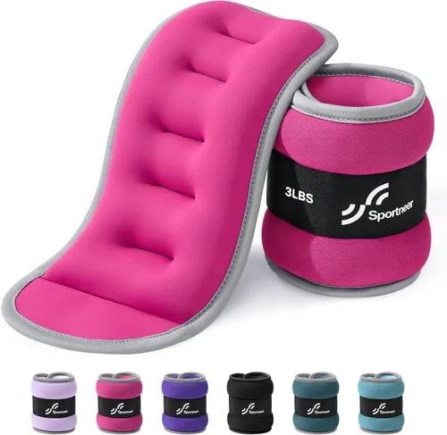 Vista 30 de Sportneer Pesas de tobillo para muñeca, par de pesas de 1/2/4/6/10 libras para hombres, mujeres, niños, entrenamiento de fuerza, juego de pesas
