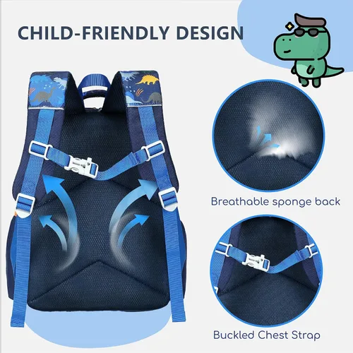 Vista 4 de Mochila preescolar para niños y niñas, bolsas escolares para niños y niñas, bolsas escolares para jardín de infantes