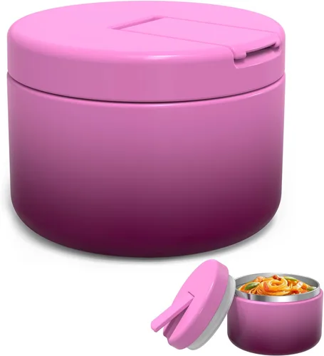 Vista 25 de LOHASOK Termo de sopa infantil de 12 onzas para comida caliente, tarro de comida aislado al vacío con tapa de hebilla, de acero inoxidable, boca