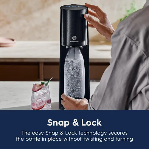 Vista 5 de SodaStream E-TERRA - máquina para hacer agua con gas (negro) con CO2 y botella carbonatadora