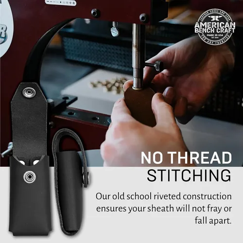 Vista 7 de Funda de cuero multiherramienta para Gerber Suspension y Gerber Suspension NXT (Negro) - Soporte de herramientas de cinturón de cuero de grano