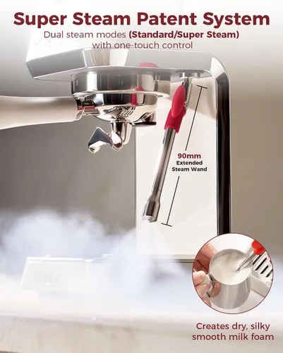 Vista 4 de Tuni E2 Gen3 - Máquina de café expreso de doble caldera con potencia de Marfil