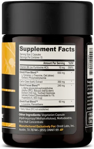 Vista 3 de ONNIT - Suplemento para el cerebro en cápsulas Alpha Brain