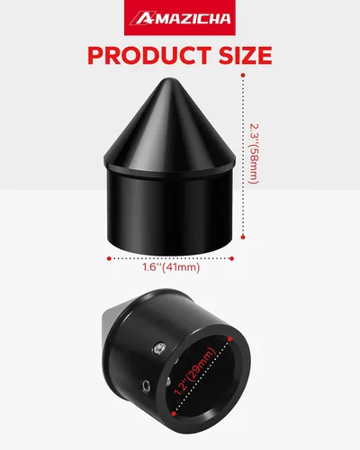 Vista 2 de Amazicha - Tapas de eje delantero para Harley Softail Sportster, Estilo 02 Negro
