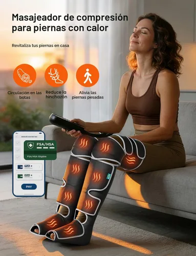 Vista 2 de ALLJOY Masajeador de piernas para circulación y alivio del dolor FSA, regalos para hombres, mujeres, papá, mamá, masajeador de piernas con calor