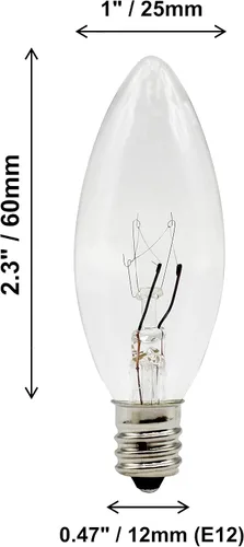 Vista 4 de Creative Hobbies Bombillas incandescentes de repuesto para lámparas eléctricas de velas, velas de ventana y candelabros – Candelabro de 5 W