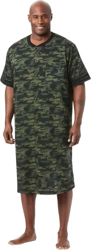 Vista 19 de KingSize Camisón Henley de manga corta para hombre grande y alto Gris Caliente Carbón