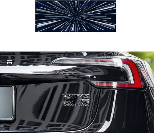 Vista 7 de Adhesivo de insignia de motor dual 3D compatible con accesorios Tesla Model 3 Y X S (negro mate)
