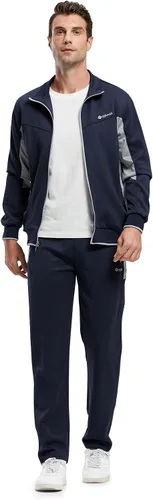 Vista 3 de Rdruko Conjunto Deportivo de 2 Piezas para Hombre, Traje Deportivo con Cremallera Completa, Sudaderas Deportivas para Gimnasio, Ropa Deportiva