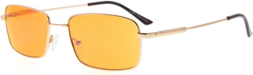 Vista 13 de Eyekepper Lentes de luz azul para hombre, para dormir mejor el 97% con bloqueo de luz azul, lentes de titanio con memoria flexibles, lentes teñidas