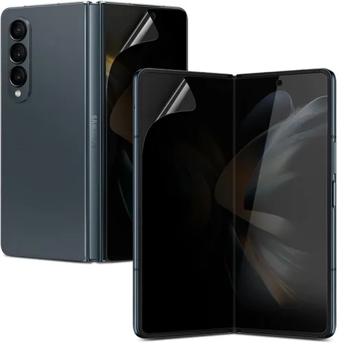 Vista 11 de [Paquete de 2+2] Protector de pantalla anti-espía para Samsung Galaxy Z Fold 3, 2 piezas en el interior + 2 piezas frontal flexible EPU película