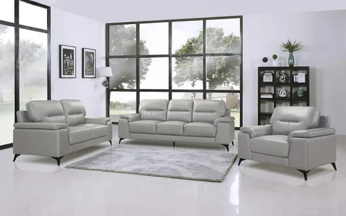 Vista 10 de Lexicon Danica - Juego de sofá de 2 piezas de cuero de grano superior, gris oscuro