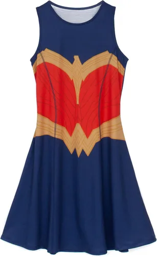 Vista 2 de Wonder Woman Dress Cosplay Women Red OR Blue Ladies Dress Up Outfit