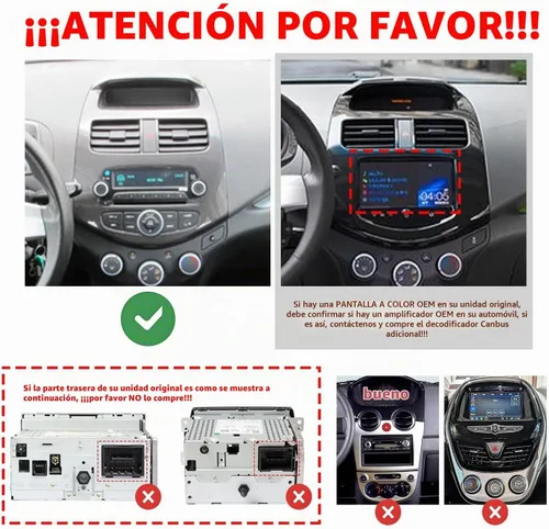 Vista 2 de Para Chevrolet Spark 2010-2014 Car CarPlay Android Navegación Automática Estéreo GPS Radio Reverse Cámara Pantalla 9 "IPS Pantalla Táctil Headunit