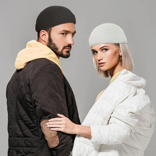 Vista 6 de Sombreros sin ala para hombre, gorro Docker, gorro de calavera, unisex, cálido, para invierno, ajustable, hebilla de cuero
