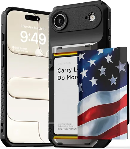 Vista 58 de VRS DESIGN Damda Glide Pro - Funda para iPhone 12 Pro Max, con [4 tarjetas] Premium Robusta [Semiautomática] Funda para tarjeta de crédito