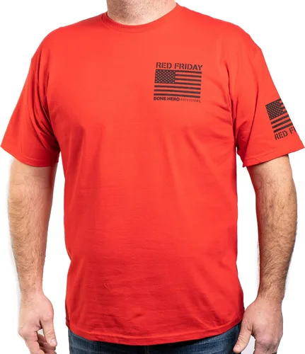 Vista 2 de Bone Head Outfitters Camiseta clásica roja - Remember Everyone Deployed R.E.D. Friday