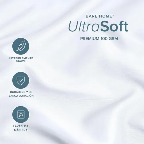 Vista 4 de Bare Home Fundas de Almohada de Microfibra a Granel – Juego de 4 de Tamaño Estándar/Queen – Fundas de Almohada Refrescantes – Doble Cepillado
