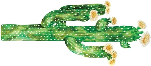 Vista 3 de Saguaro Cactus - Vinilo decorativo de pared con flores, diseño de cactus alto Chromantics