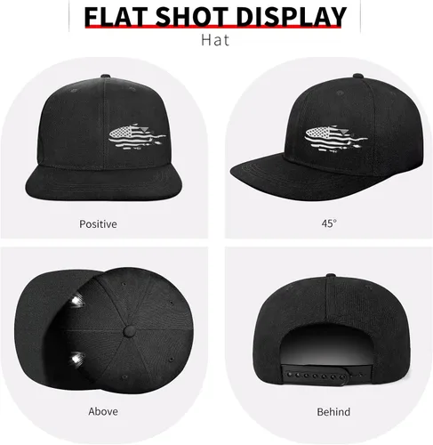 Vista 52 de Puerto Rico Hat Snapback Hats for Men Women, Puerto Rico Flag Design, Anjustable Trucker Cap Flat Brim