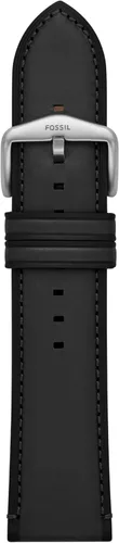 Vista 3 de Fossil Correa de reloj de piel LiteHide™ marrón oscuro de 0.866 in para hombre Cuero negro/Plateado