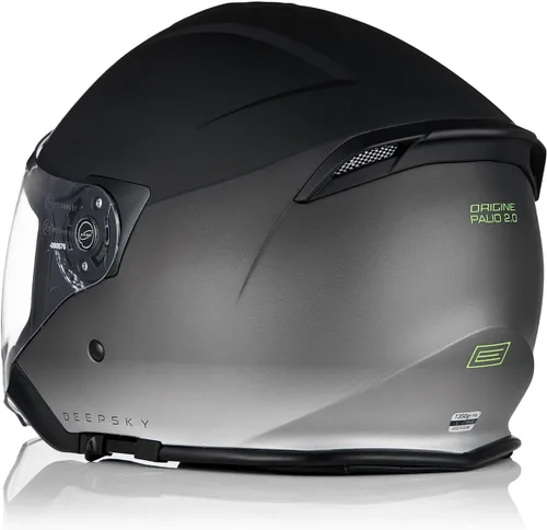 Vista 4 de ORIGINE Casco de motocicleta de cara abierta 3/4 con doble visera para scooters, aprobado por DOT