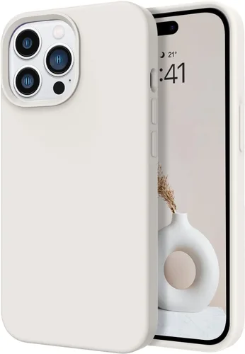 Vista 22 de Telaso Funda compatible con iPhone 14, silicona líquida de goma de gel suave para iPhone 14, funda delgada para teléfono con forro de microfibra