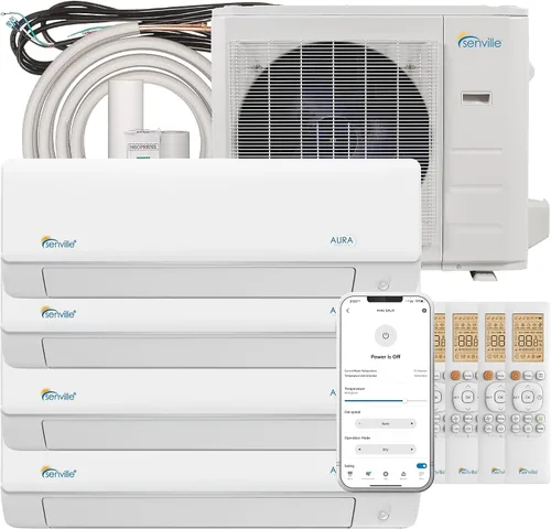 Vista 11 de Senville Mini Split AC/sistema de calefacción, 2 zonas, 18000 BTU