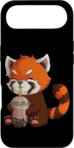 Vista 27 de Kawaii Red Panda Drinking Boba Bubble Tea Japanese Anime Case for iPhone 17