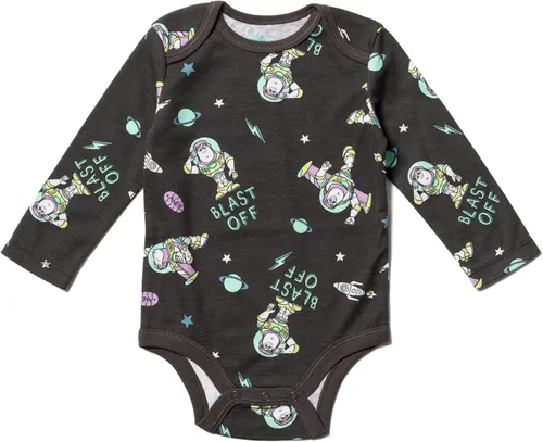 Vista 5 de Disney Pixar Toy Story Woody Jessie Buzz Lightyear Baby - Paquete de 4 mamelucos de peluche para recién nacidos a bebés