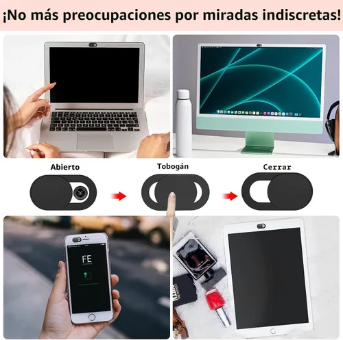 Vista 6 de Yilador Funda para cámara web (paquete de 3), funda ultradelgada de 0.03 pulgadas para cámara de portátil para iPhone, iPad, MacBook Pro