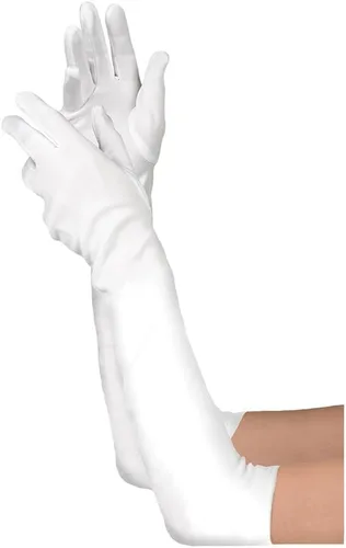 Vista 2 de Guantes largos de fiesta de ópera para mujer, guantes de satén de los años 20 y 20, disfraces hasta el codo, vestido de noche nupcial, 22 pulgadas