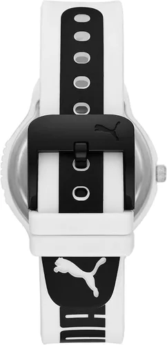 Vista 3 de PUMA Reset V2 - Reloj de silicona con fecha de tres manecillas con logotipo de gato saltando