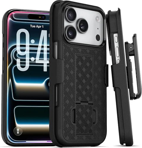 Vista 13 de MOTIVE Funda para iPhone 14, funda con clip para cinturón para Apple iPhone 14, funda protectora delgada y resistente a prueba de golpes con soporte