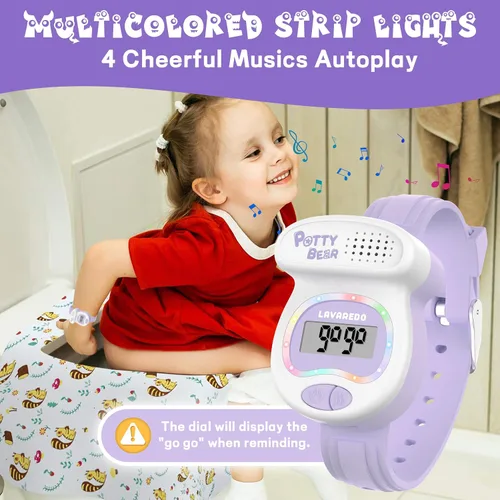 Vista 4 de NN BEN NEVIS Reloj de entrenamiento para ir al baño, temporizador para ir al baño y luces LED coloridas, ayuda para entrenamiento de inodoro