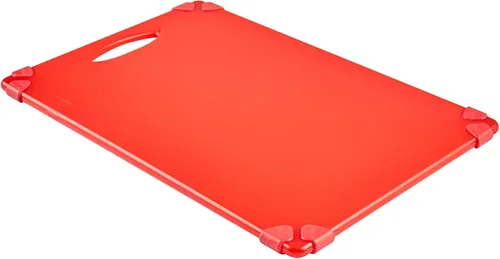 Vista 7 de Restaurantware -Tabla de cortar de plástico duradero verde de 12 x 18 pulgadas - Los agarres de esquina de goma evitan el deslizamiento - Codificado