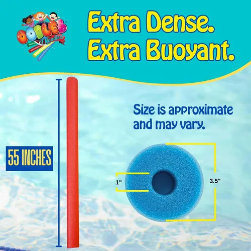 Vista 6 de Oodles of Noodles Foam Pool Swim Noodles 2 Pack, Hollow Core Swimming Foam Tube for Pool Floats, Buoyant for Beach, Water Play, Crafts, DIY Projects