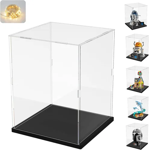 Vista 13 de Vitrina de acrílico transparente engrosada para coleccionables de Lego 75328 75976 Minifigure, caja transparente de autoensamblaje a prueba de polvo