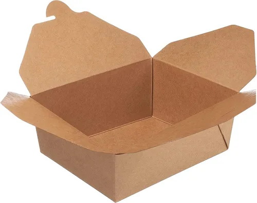Vista 10 de EcoQuality - Contenedores de comida para llevar de 49 onzas, cajas de papel kraft marrón para llevar, resistentes a fugas y grasa, contenedores