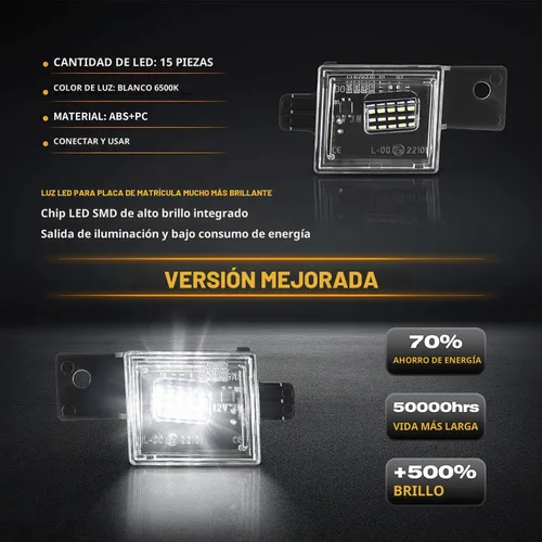 Vista 2 de Gempro Luz LED para matrícula, montaje de lámpara trasera para Chevy Silverado GMC Sierra 1500 2500HD 3500HD 2014-2023, 6000K blanco