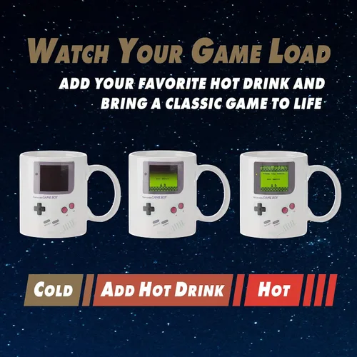 Vista 3 de Paladone Gameboy Taza de Café que Cambia de Color con el Calor - Regalo para Jugadores, Nerds, Fanáticos de Nintendo Mario, Hombres y Entusiastas