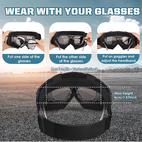 Vista 3 de OXG - Gafas para motocicleta, cuatrimoto y bicicleta de motocross, gafas de motocicleta para hombres, gafas de motocross, gafas de esquí, protección