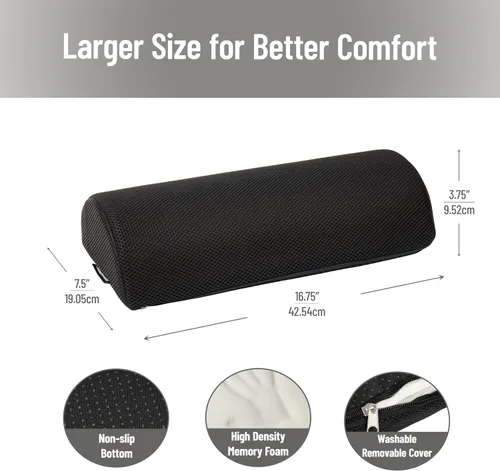 Vista 3 de Mind Reader Reposapiés, debajo del escritorio en el trabajo, ergonómico, oficina, espuma, negro
