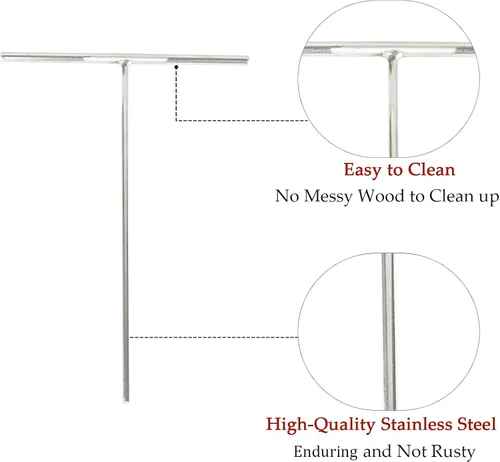 Vista 3 de Echaprey Esparcidor profesional de acero inoxidable en forma de T para adaptarse a grandes crepas crepé, 3 piezas