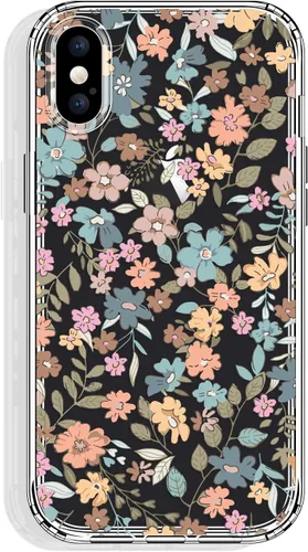 Vista 18 de GYZYA Funda para iPhone X y iPhone Xs, 5.8 pulgadas transparente con diseño floral, lindo protector delgado parachoques de TPU + cubierta trasera a
